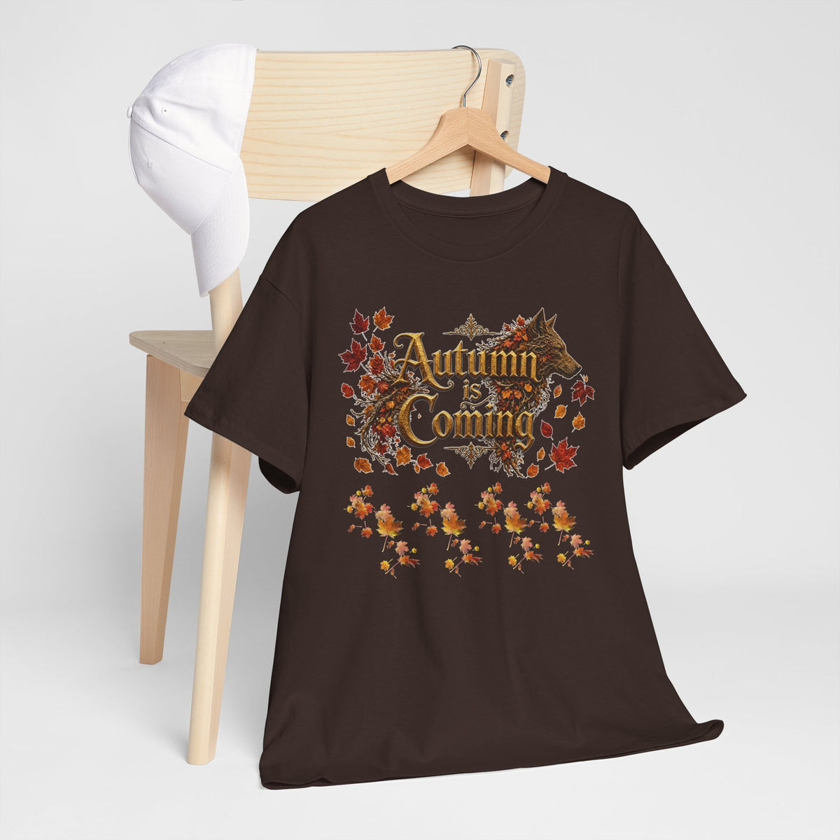 Autumn Is Coming Tee — Vintage Fall Leaves Shirt for Cozy Seasonal Style