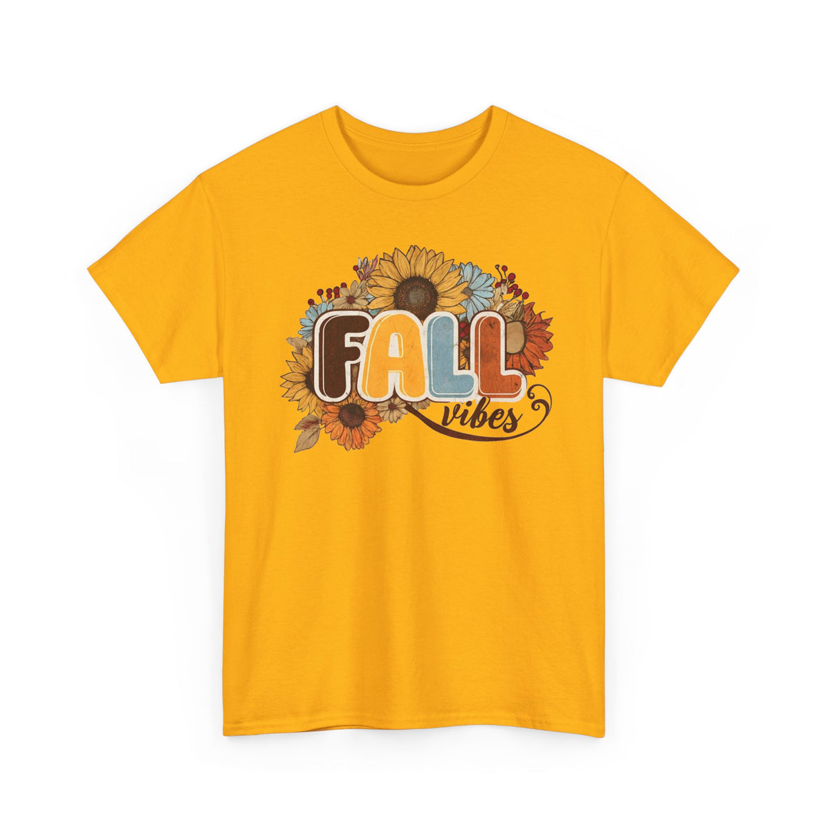 Fall Vibes Tee — Floral Sunflower Autumn Graphic Shirt