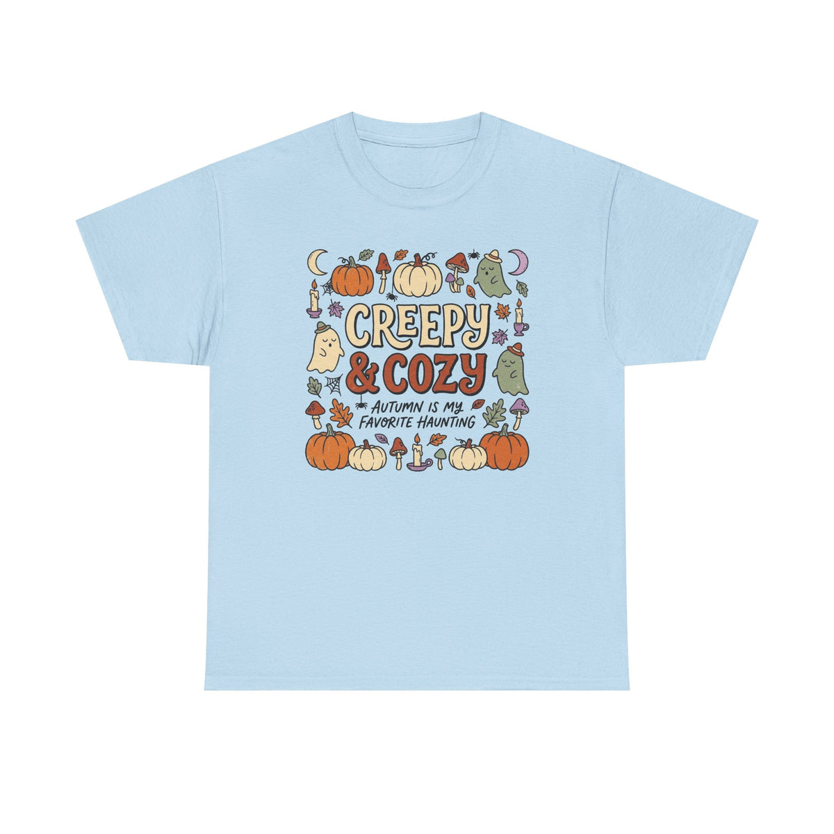 Creepy & Cozy Autumn Tee – Cute Halloween Pumpkin Ghost Fall Shirt
