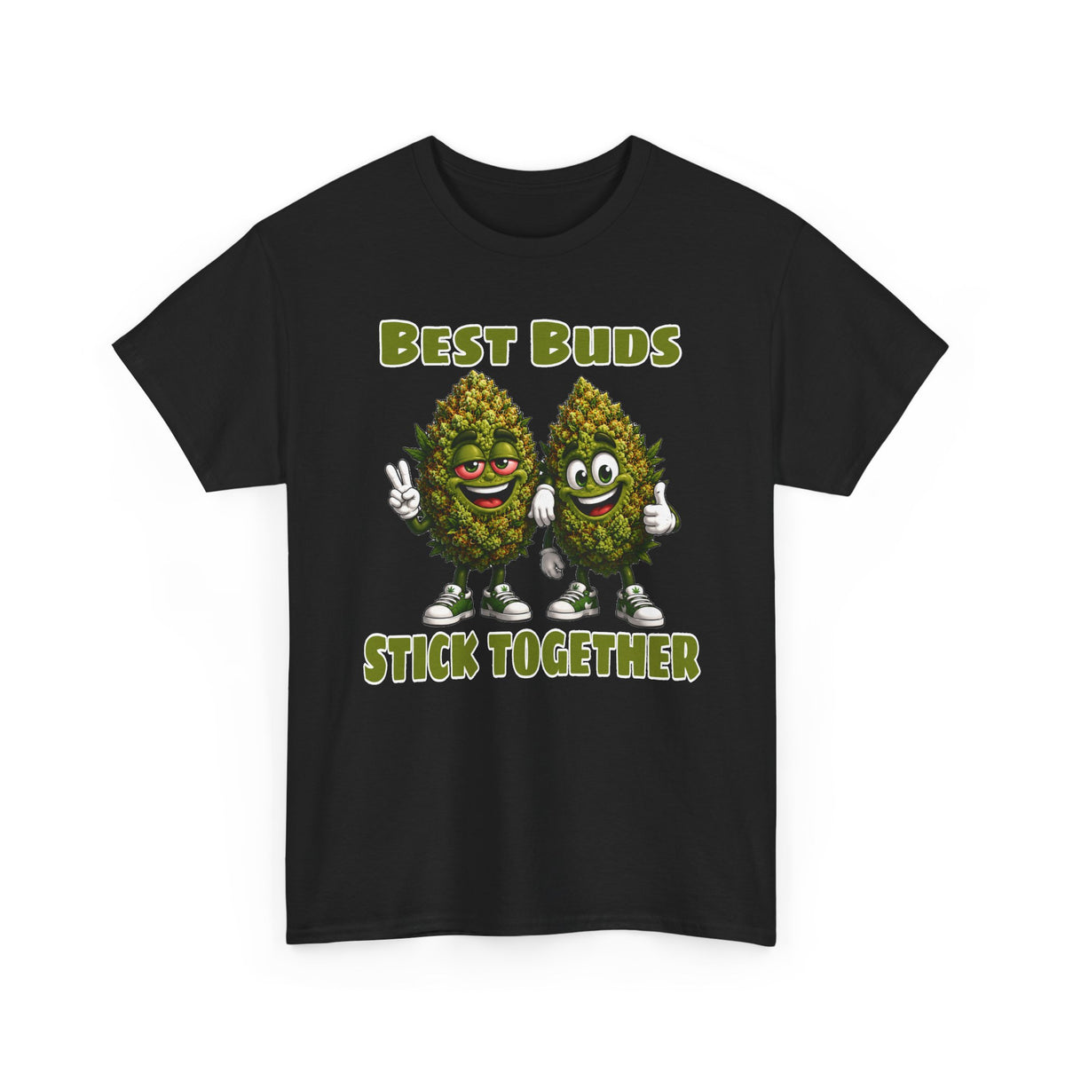 Best Buds Stick Together Tee - Funny Cannabis Bud Friends T-Shirt