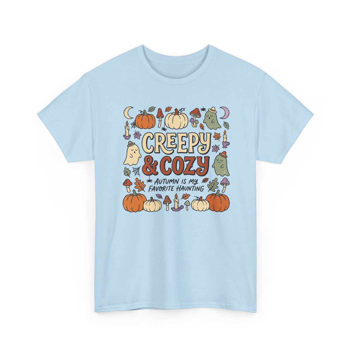 Creepy & Cozy Autumn Tee – Cute Halloween Pumpkin Ghost Fall Shirt