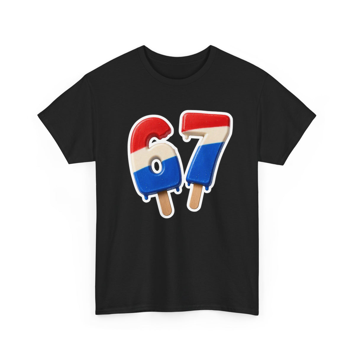 Number 87 Popsicle T-Shirt — Retro Red, White & Blue Ice Cream Graphic Tee