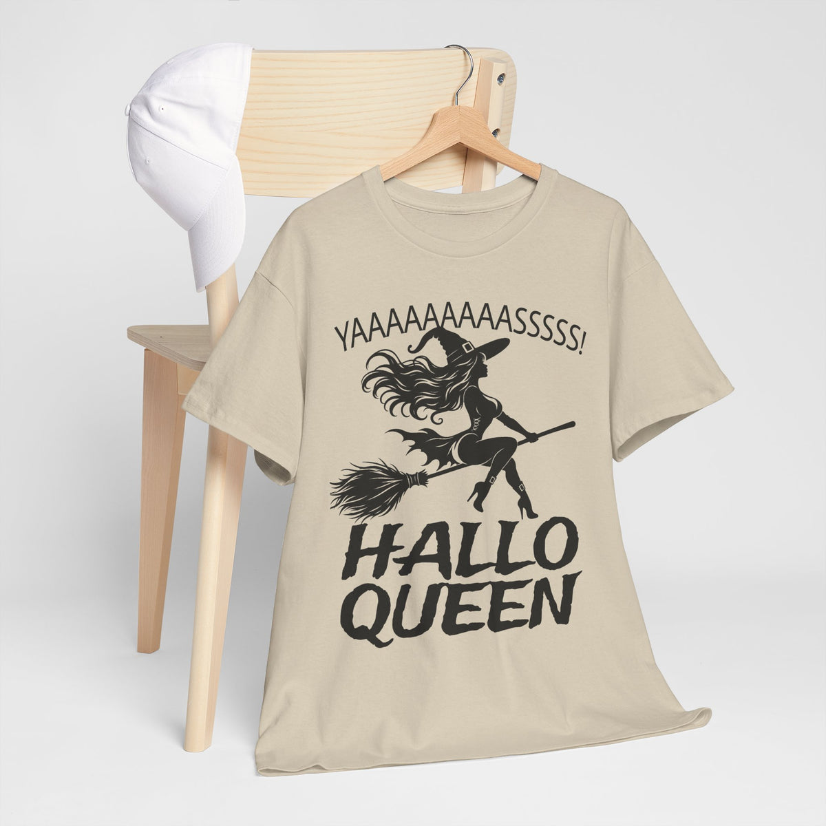 Hallo Queen Witch T‑Shirt — "YAAAAASSSSS!" Halloween Graphic Tee