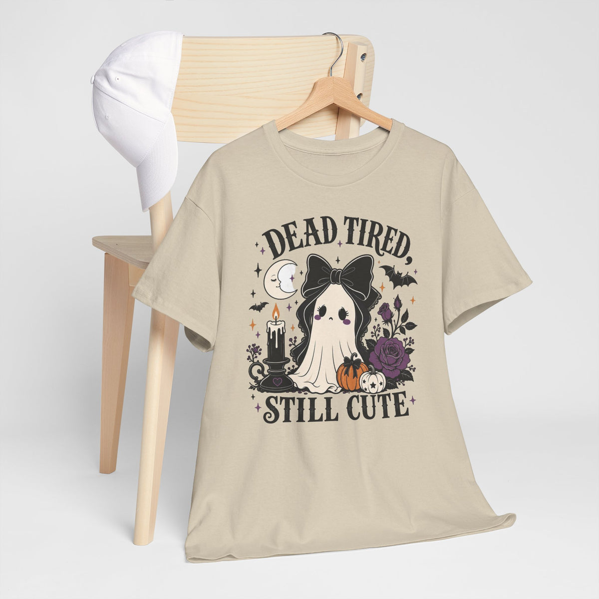 Dead, Tired, Still Cute Ghost Dog T-Shirt — Halloween Cute Gothic Tee