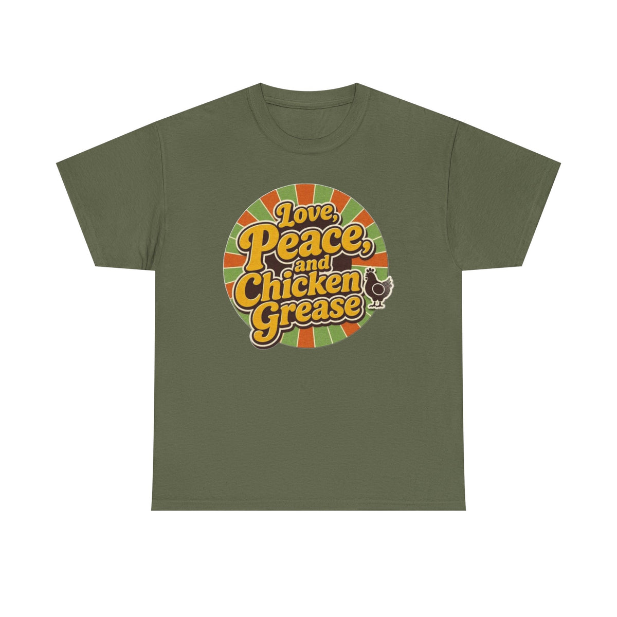 Love, Peace and Chicken Grease Retro T-Shirt