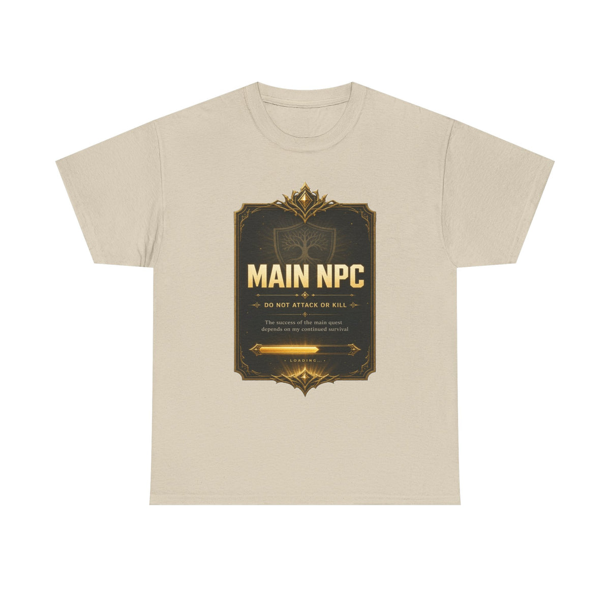 Main NPC T-Shirt — Retro RPG Gaming Tee ("Do Not Attack or Kill")
