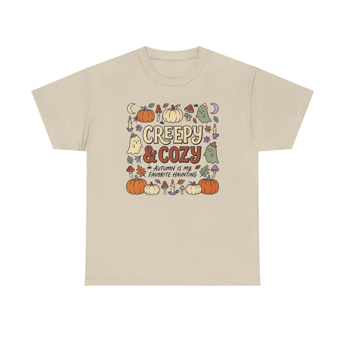 Creepy & Cozy Autumn Tee – Cute Halloween Pumpkin Ghost Fall Shirt