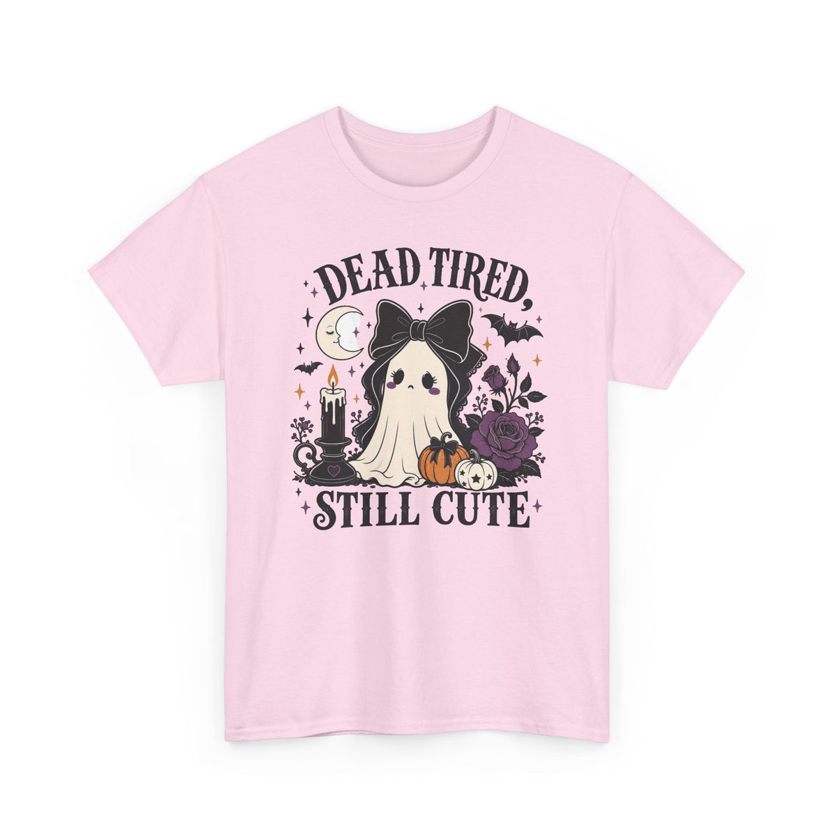 Dead, Tired, Still Cute Ghost Dog T-Shirt — Halloween Cute Gothic Tee
