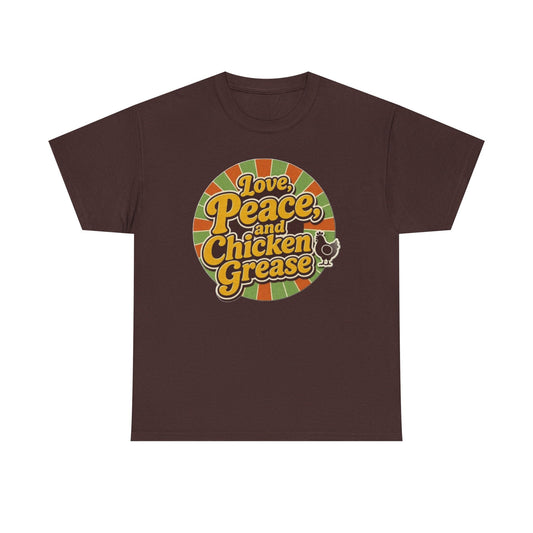 Love, Peace and Chicken Grease Retro T-Shirt