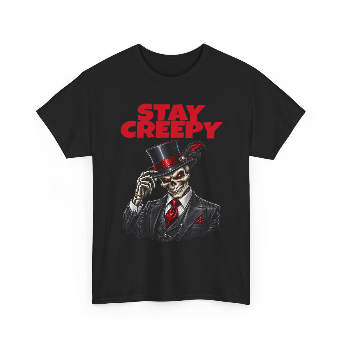 Stay Creepy Skeleton Gentleman T-Shirt — Gothic Halloween Horror Tee