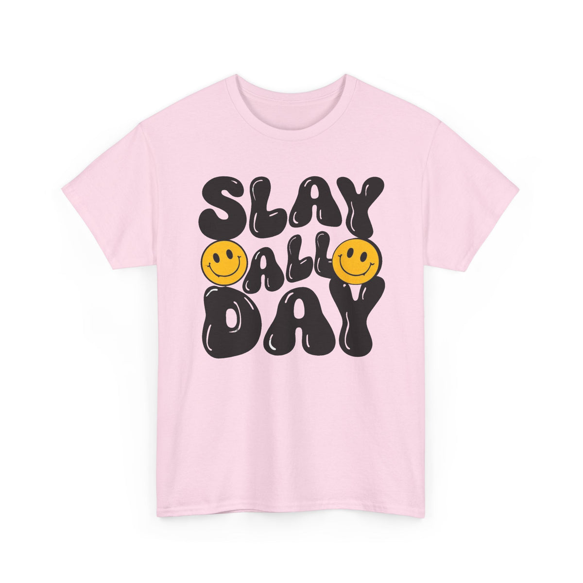 Slay All Day Graphic Tee — Retro Smiley Statement T-Shirt