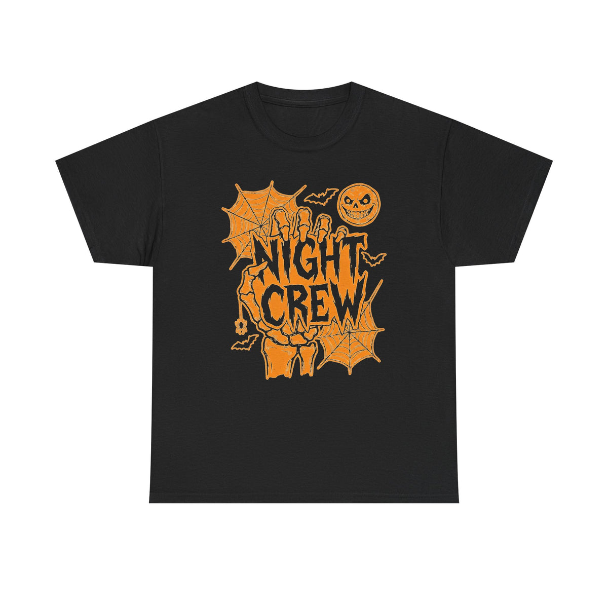 Night Crew Halloween T-Shirt — Spooky Moon & Spiderweb Graphic Tee