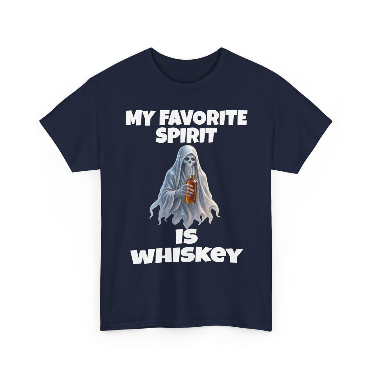 Halloween Whiskey Spirit T‑Shirt – 'My Favorite Spirit Is Whiskey' Ghost Graphic Tee