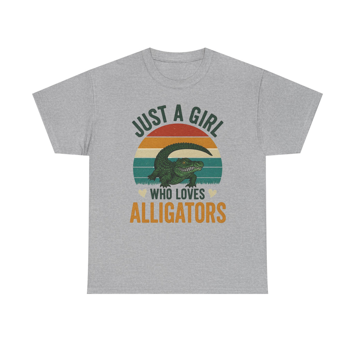 Just A Girl Who Loves Alligators Tee — Retro Sunset Alligator T-Shirt