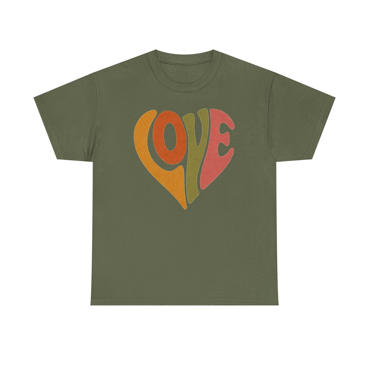 Retro Heart 'Love' T‑Shirt — 70s Vintage Vibe Graphic Tee