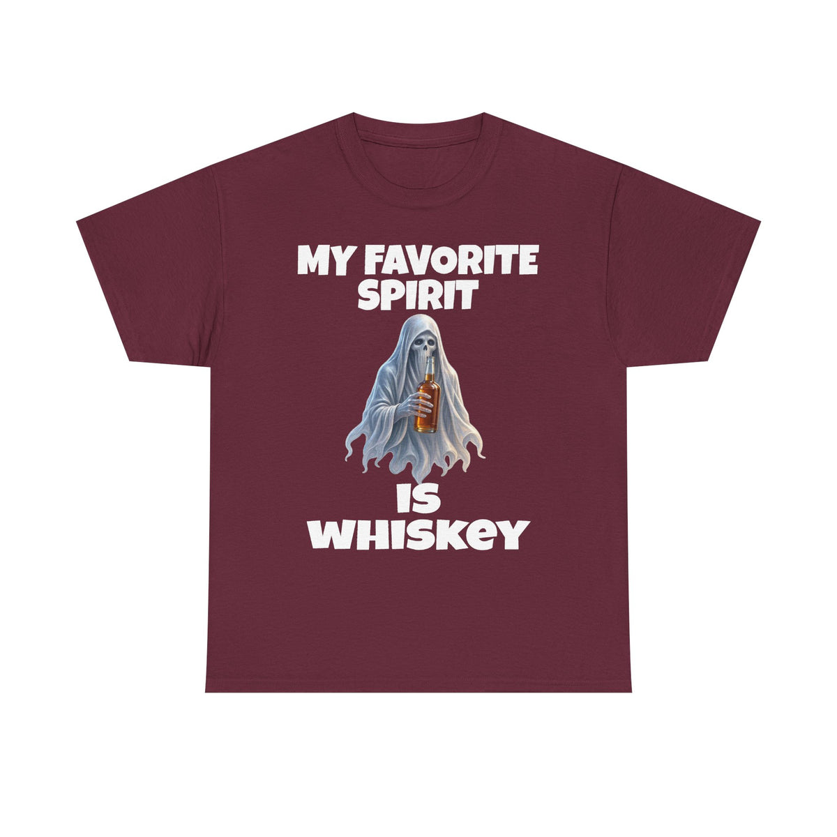 Halloween Whiskey Spirit T‑Shirt – 'My Favorite Spirit Is Whiskey' Ghost Graphic Tee