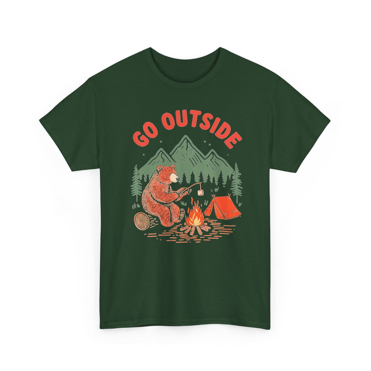 Go Outside Camping T-Shirt — Bear by Campfire Graphic Tee