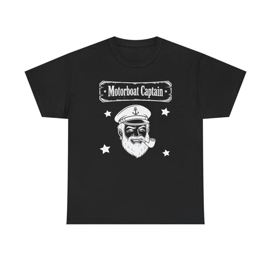 Motorboat Captain T-Shirt — Vintage Sailor Skull Graphic Tee