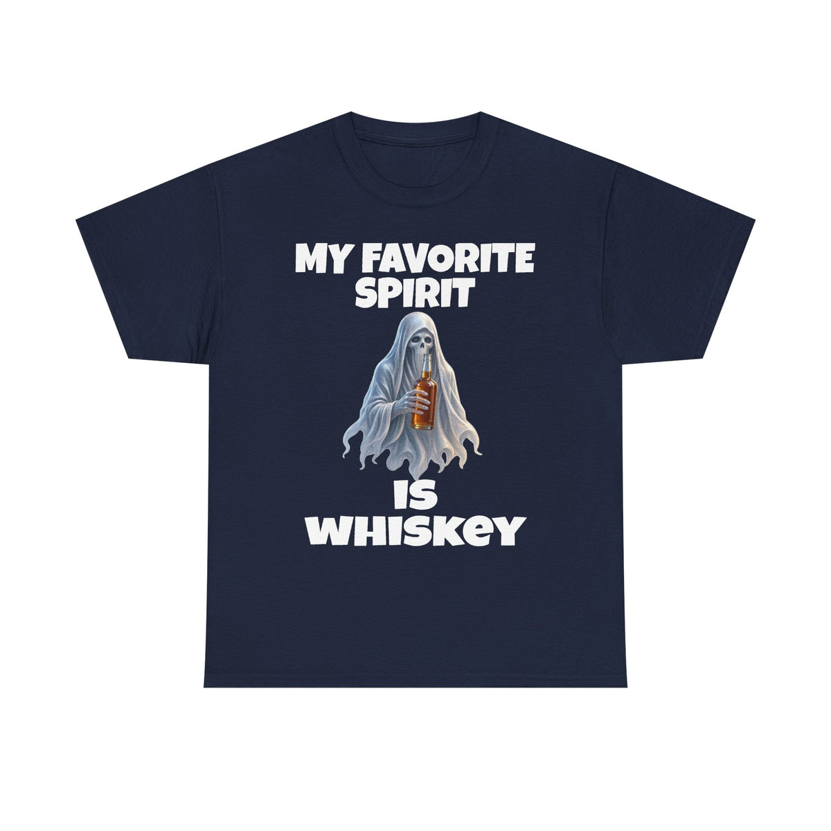 Halloween Whiskey Spirit T‑Shirt – 'My Favorite Spirit Is Whiskey' Ghost Graphic Tee