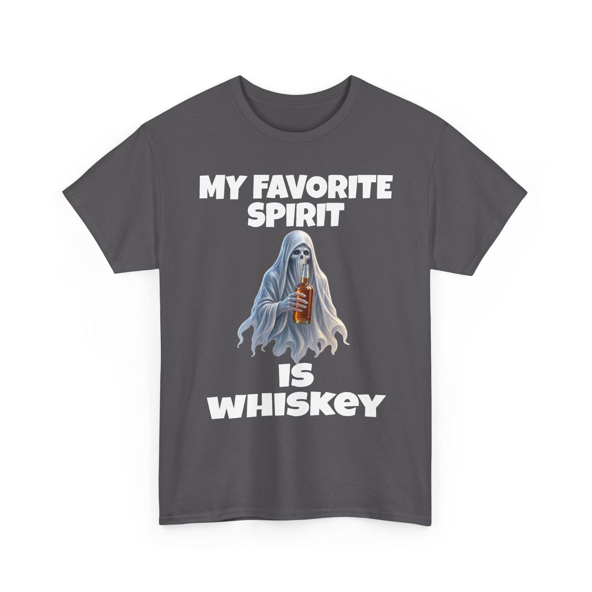 Halloween Whiskey Spirit T‑Shirt – 'My Favorite Spirit Is Whiskey' Ghost Graphic Tee