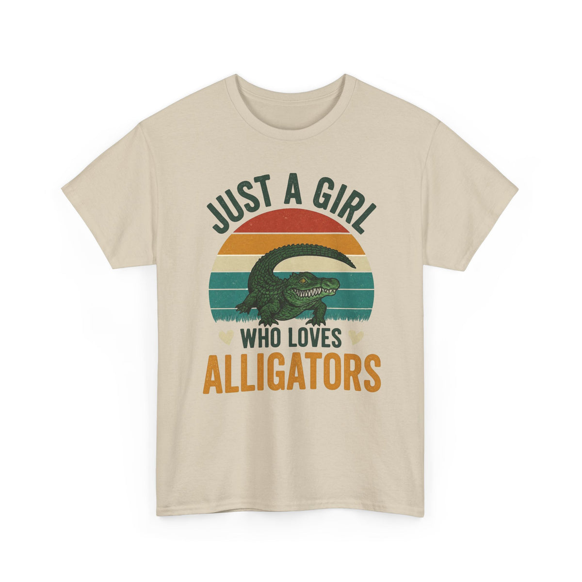 Just A Girl Who Loves Alligators Tee — Retro Sunset Alligator T-Shirt