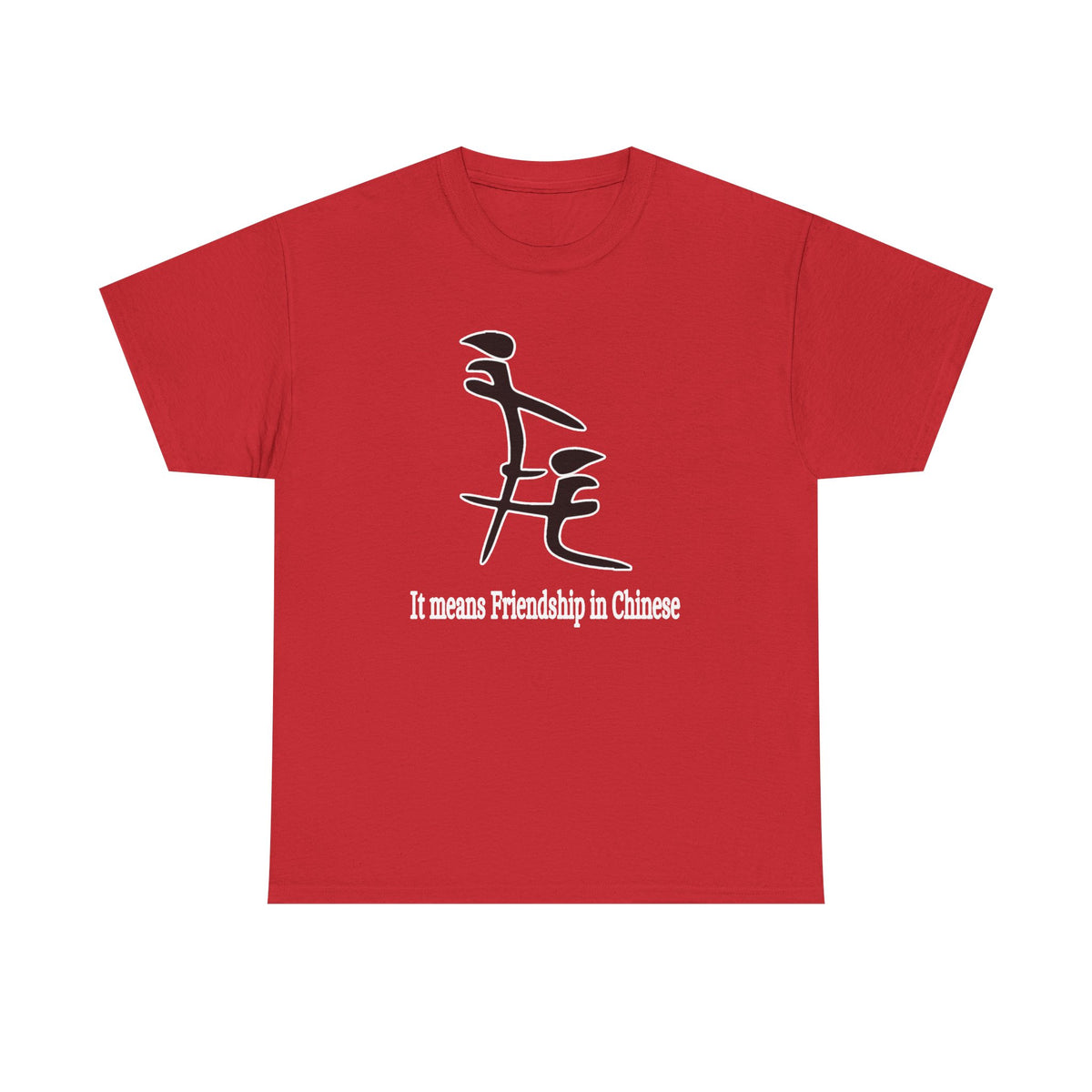 T-Shirt — "It Means Friendship in Chinese" Minimal Line Art Tee