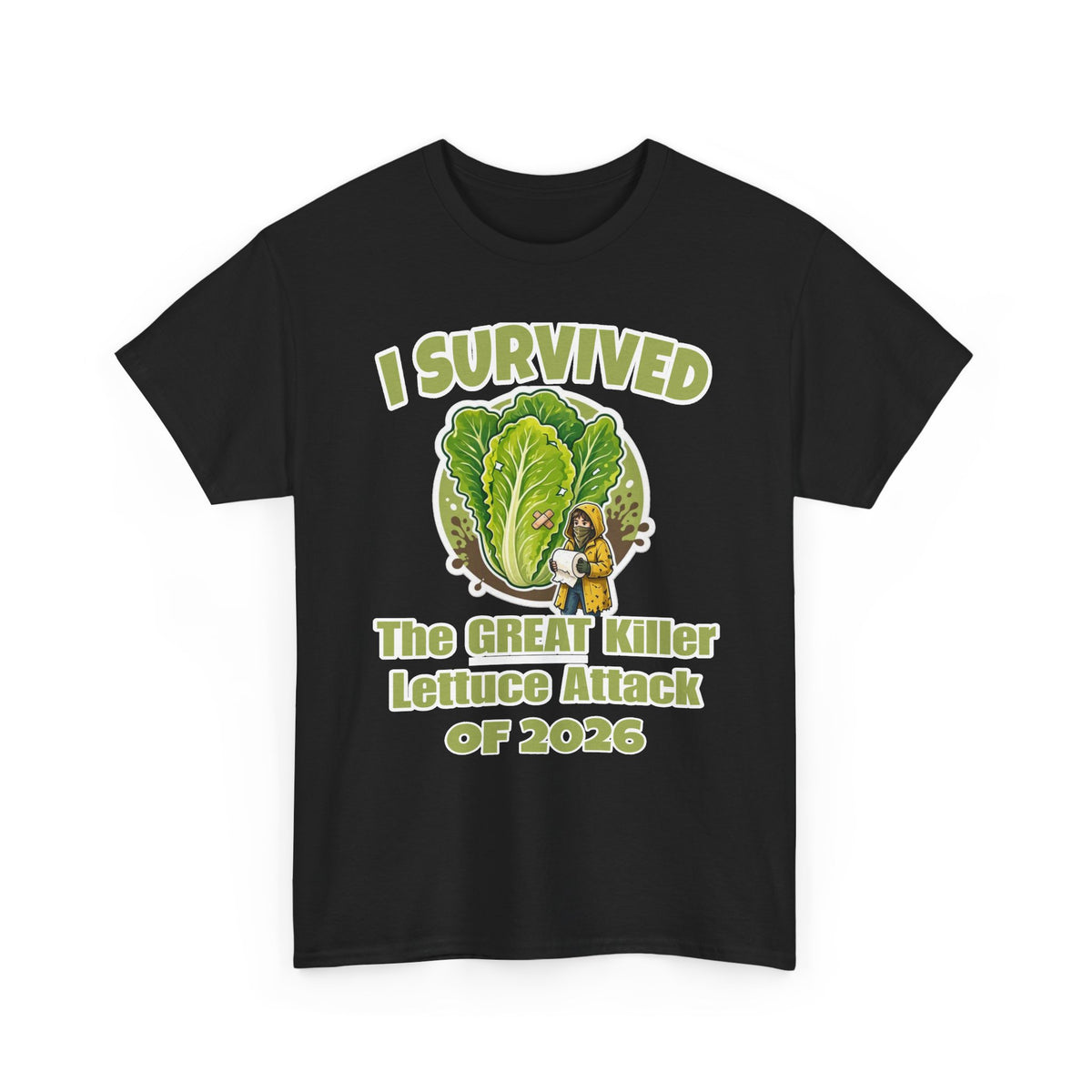 "I Survived The Great Killer Lettuce Attack of 2026" Novelty Tee