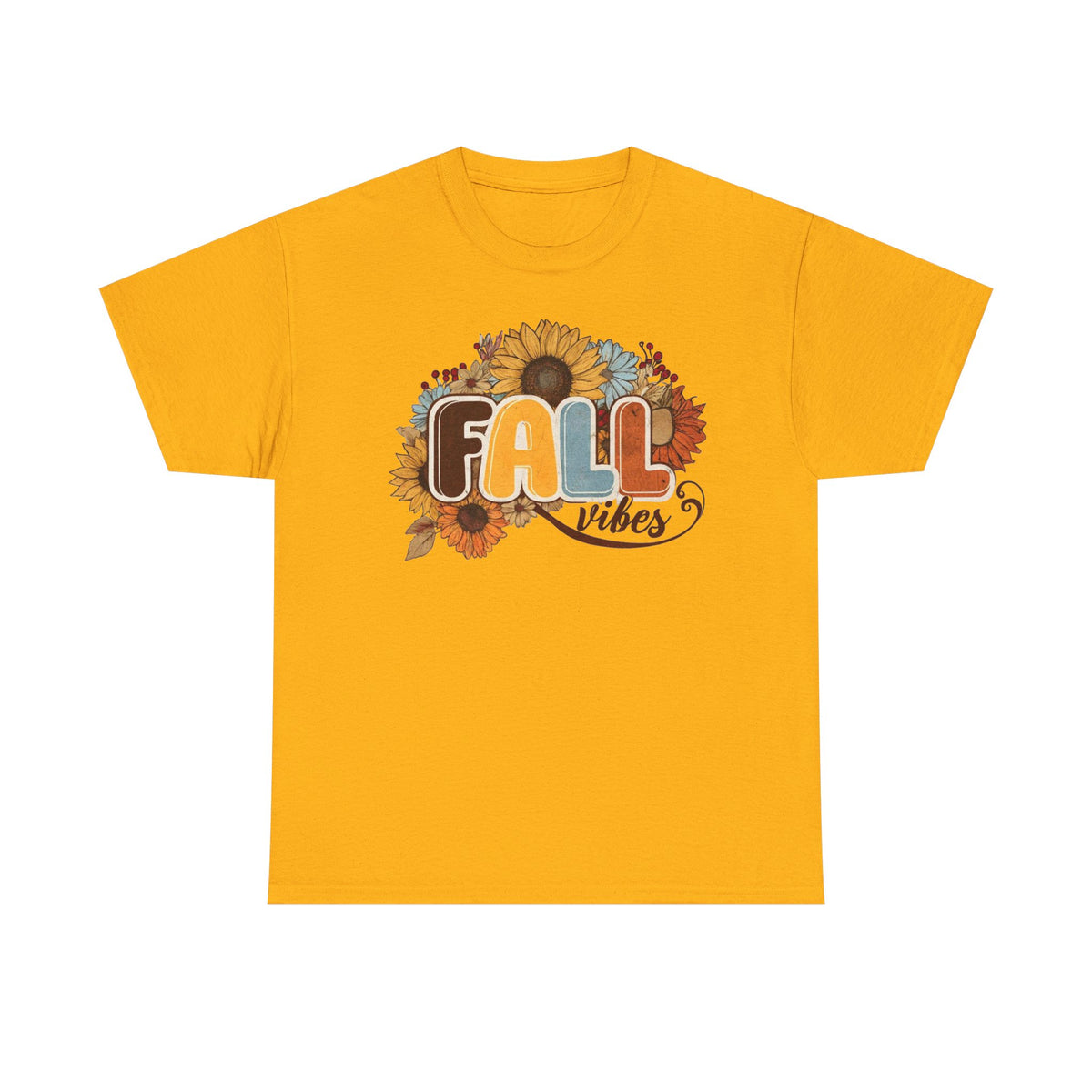 Fall Vibes Tee — Floral Sunflower Autumn Graphic Shirt