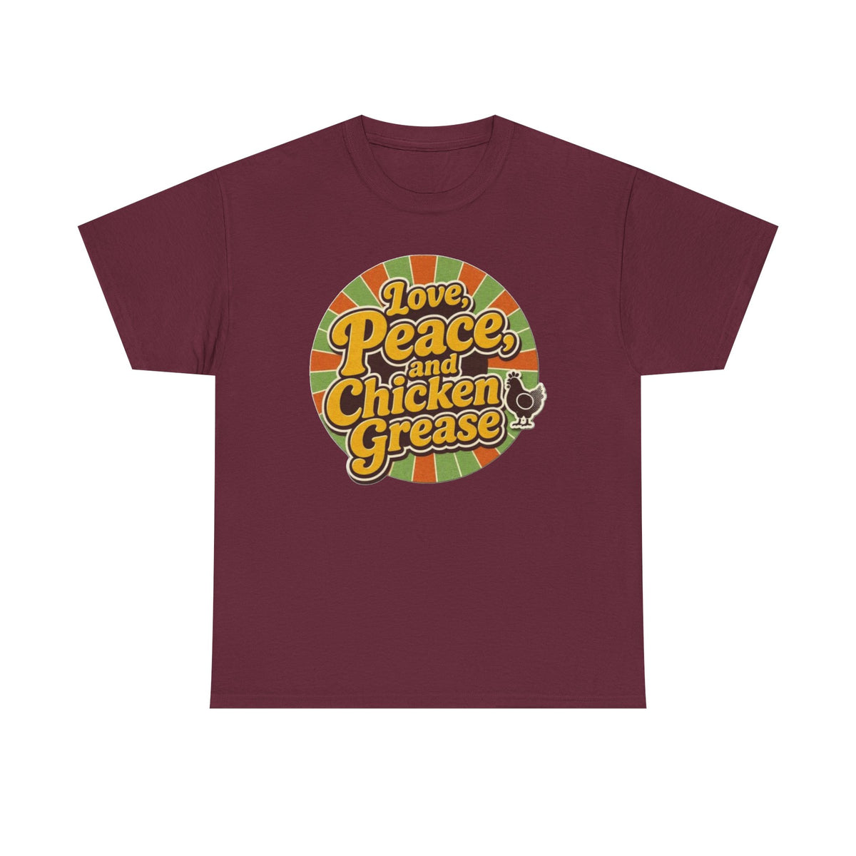 Love, Peace and Chicken Grease Retro T-Shirt