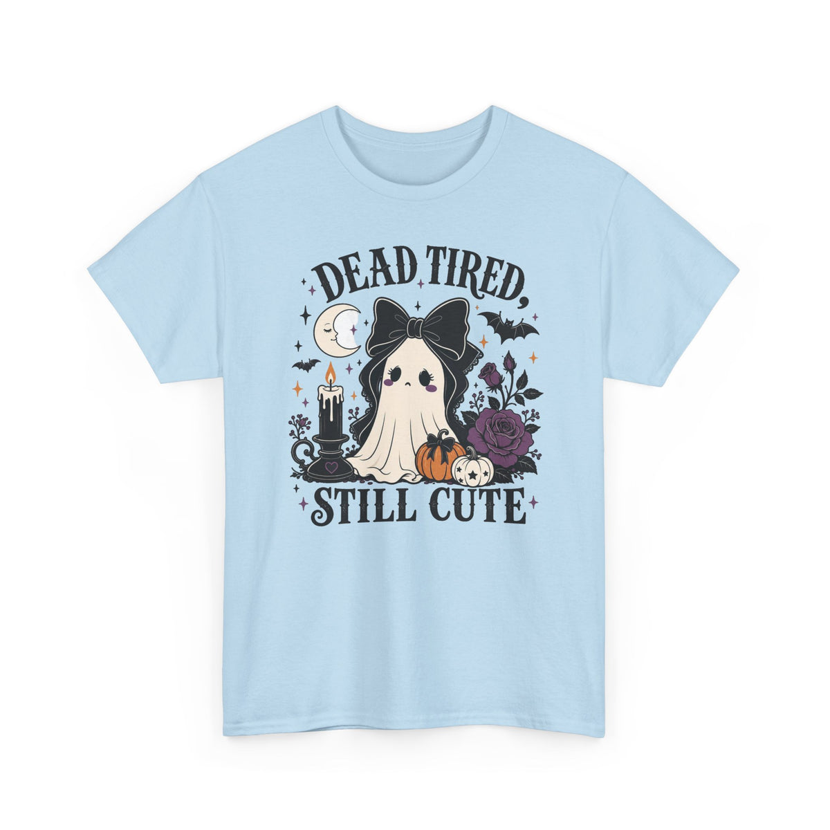 Dead, Tired, Still Cute Ghost Dog T-Shirt — Halloween Cute Gothic Tee