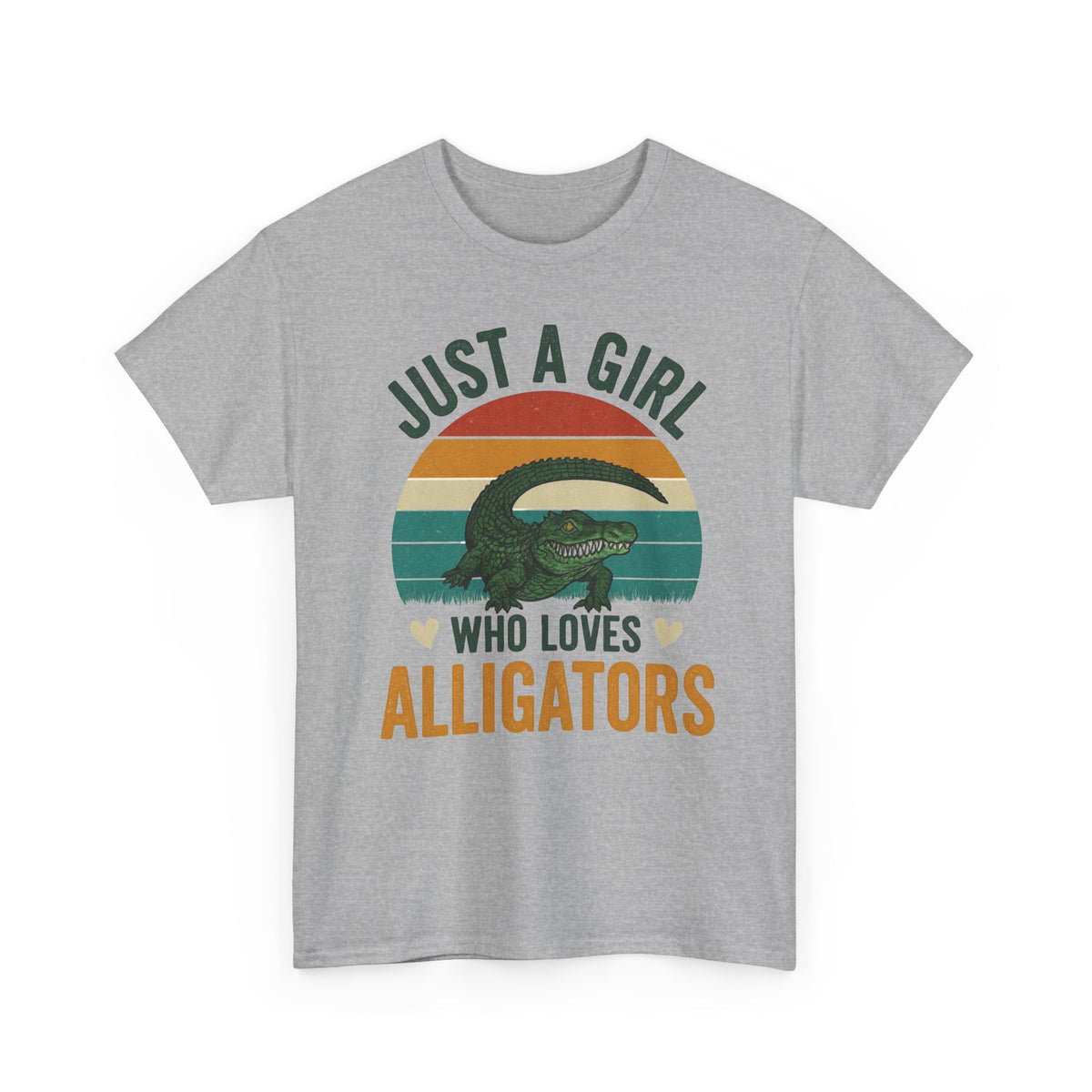 Just A Girl Who Loves Alligators Tee — Retro Sunset Alligator T-Shirt