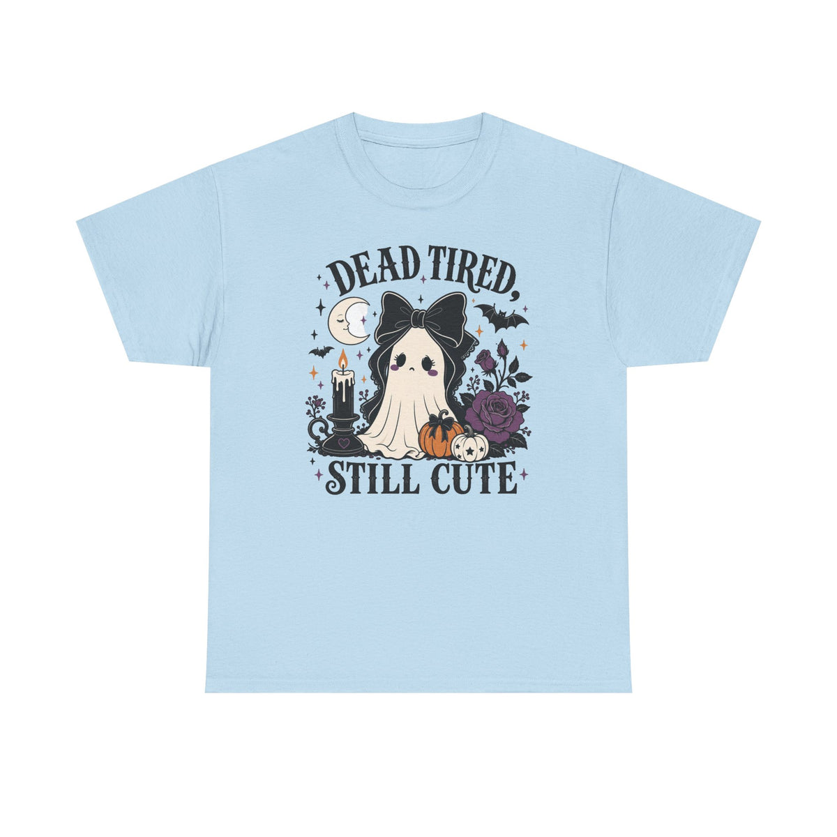 Dead, Tired, Still Cute Ghost Dog T-Shirt — Halloween Cute Gothic Tee