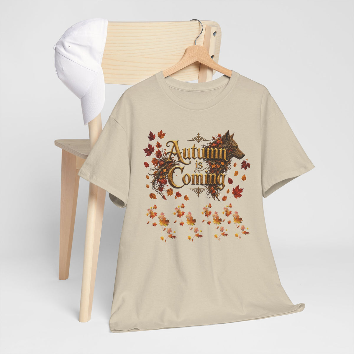Autumn Is Coming Tee — Vintage Fall Leaves Shirt for Cozy Seasonal Style