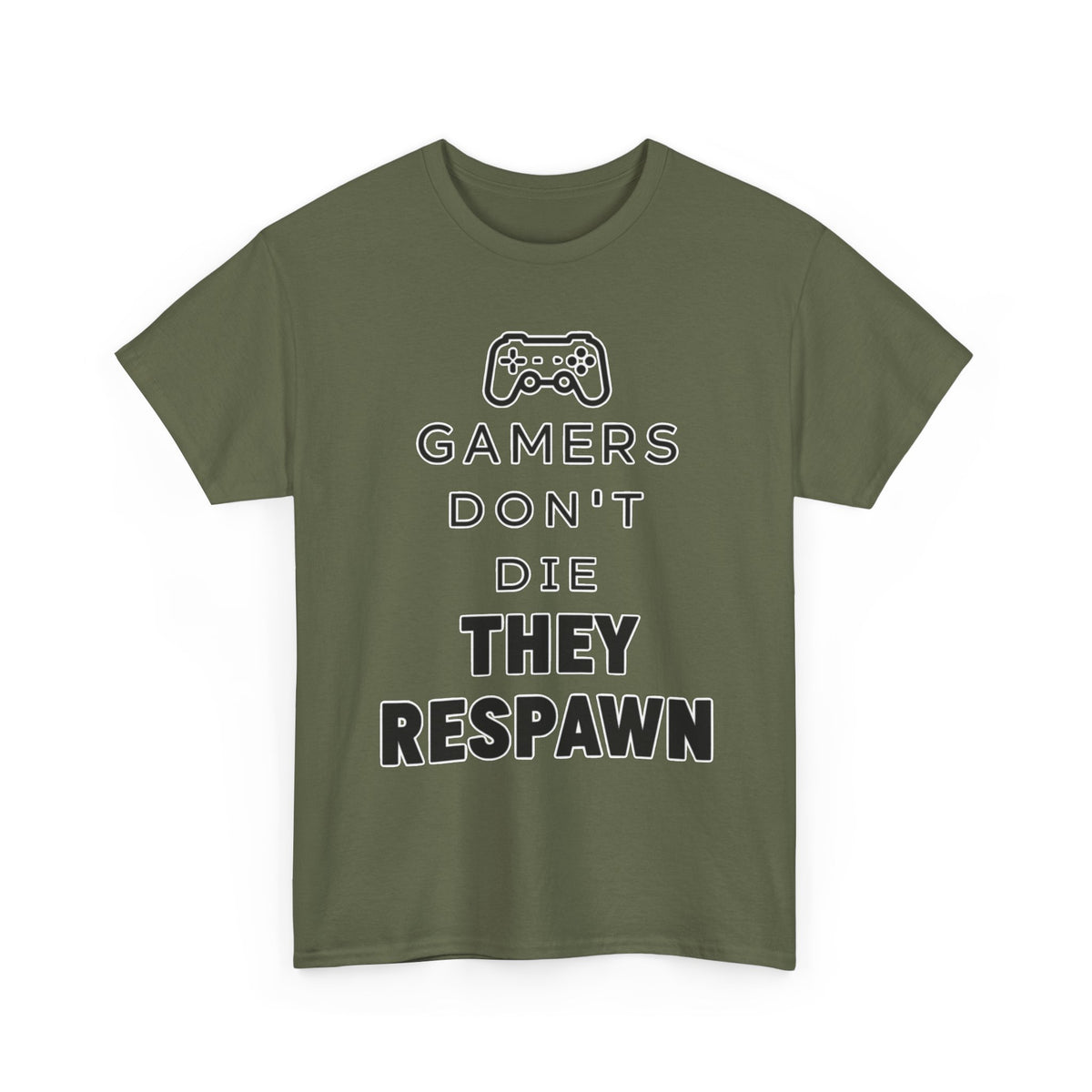 Gamers Don't Die They Respawn Tee — Funny Video Game Controller T‑Shirt