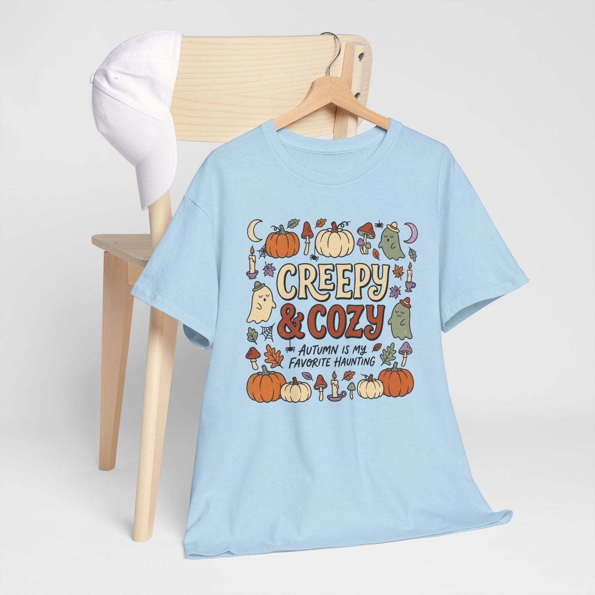 Creepy & Cozy Autumn Tee – Cute Halloween Pumpkin Ghost Fall Shirt
