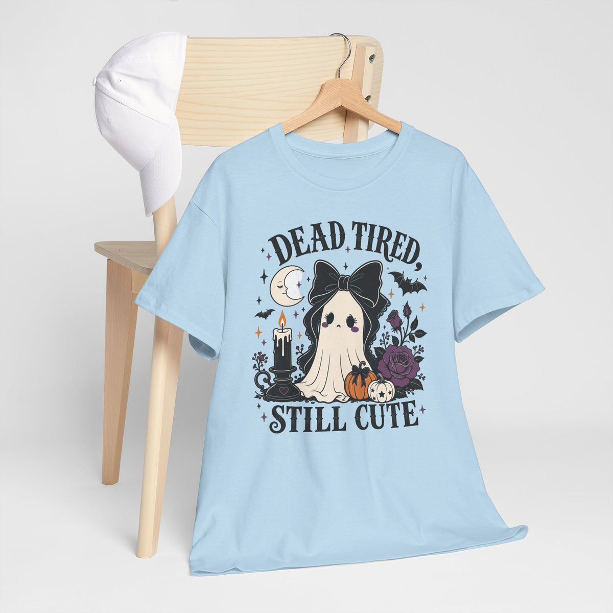 Dead, Tired, Still Cute Ghost Dog T-Shirt — Halloween Cute Gothic Tee