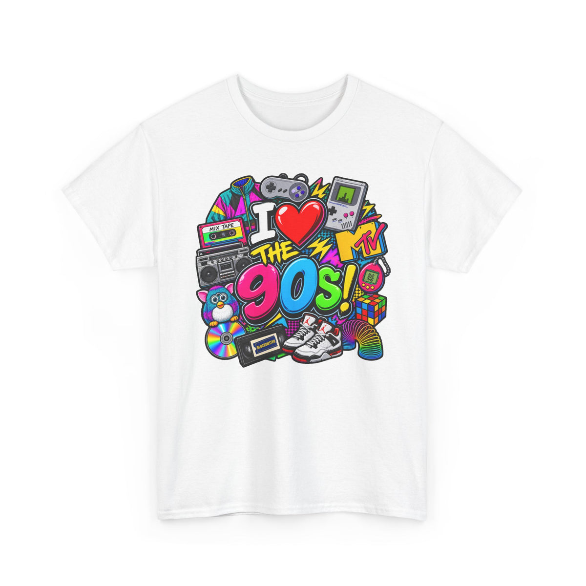 90s Retro Tee - "I  The 90s" Vintage Nostalgia Graphic Shirt