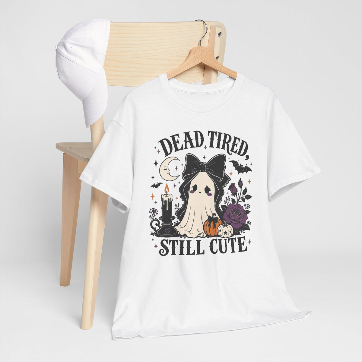 Dead, Tired, Still Cute Ghost Dog T-Shirt — Halloween Cute Gothic Tee