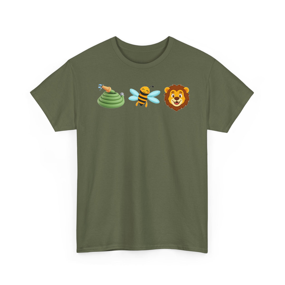 Emoji Safari Tee — Snake, Bee & Lion Graphic T-Shirt