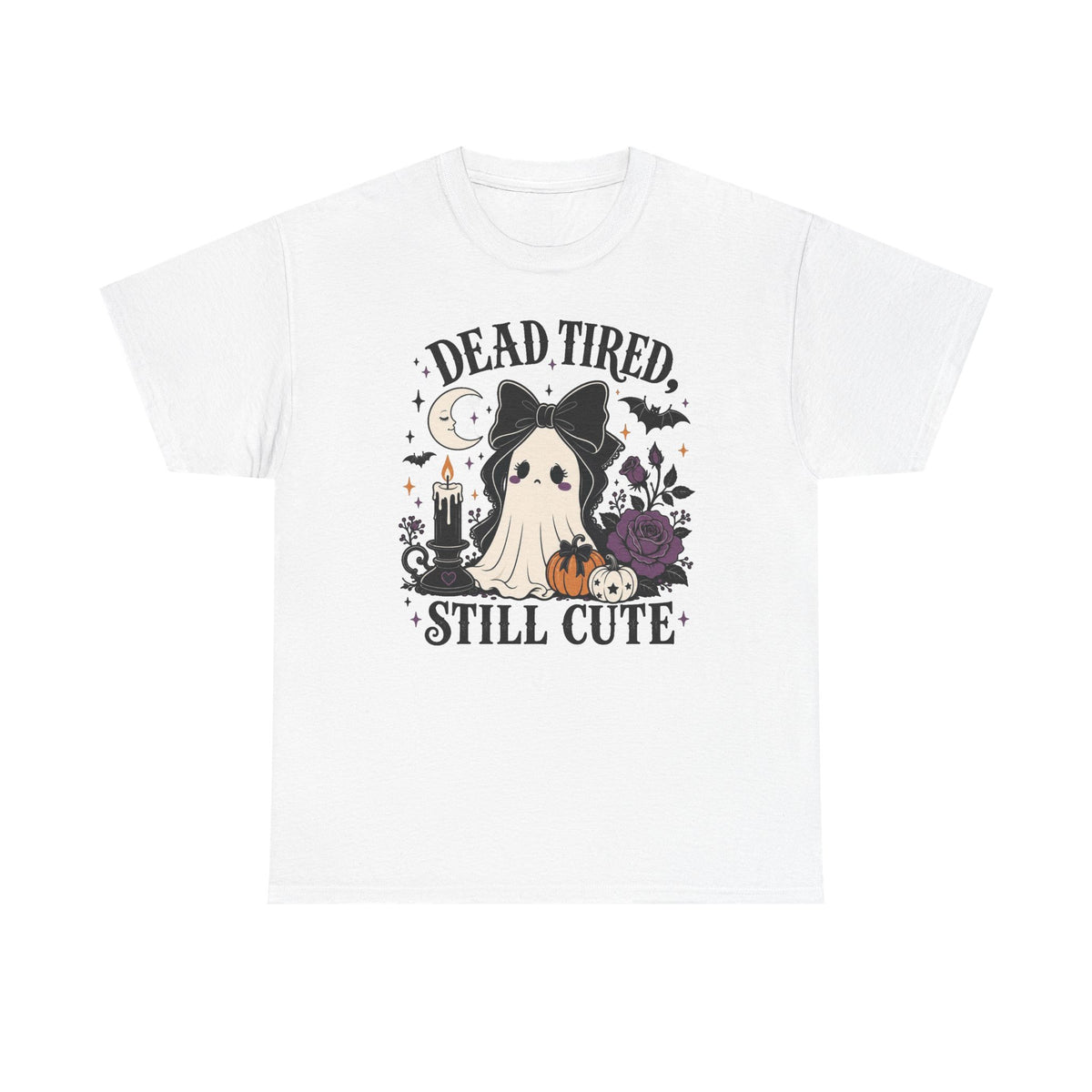 Dead, Tired, Still Cute Ghost Dog T-Shirt — Halloween Cute Gothic Tee