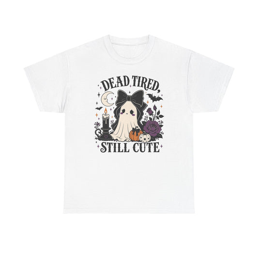 Dead, Tired, Still Cute Ghost Dog T-Shirt — Halloween Cute Gothic Tee