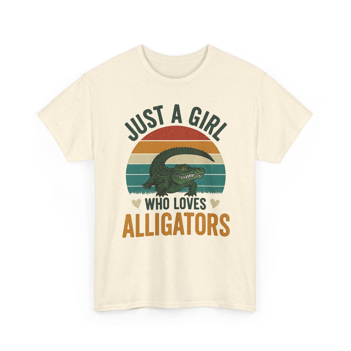 Just A Girl Who Loves Alligators Tee — Retro Sunset Alligator T-Shirt