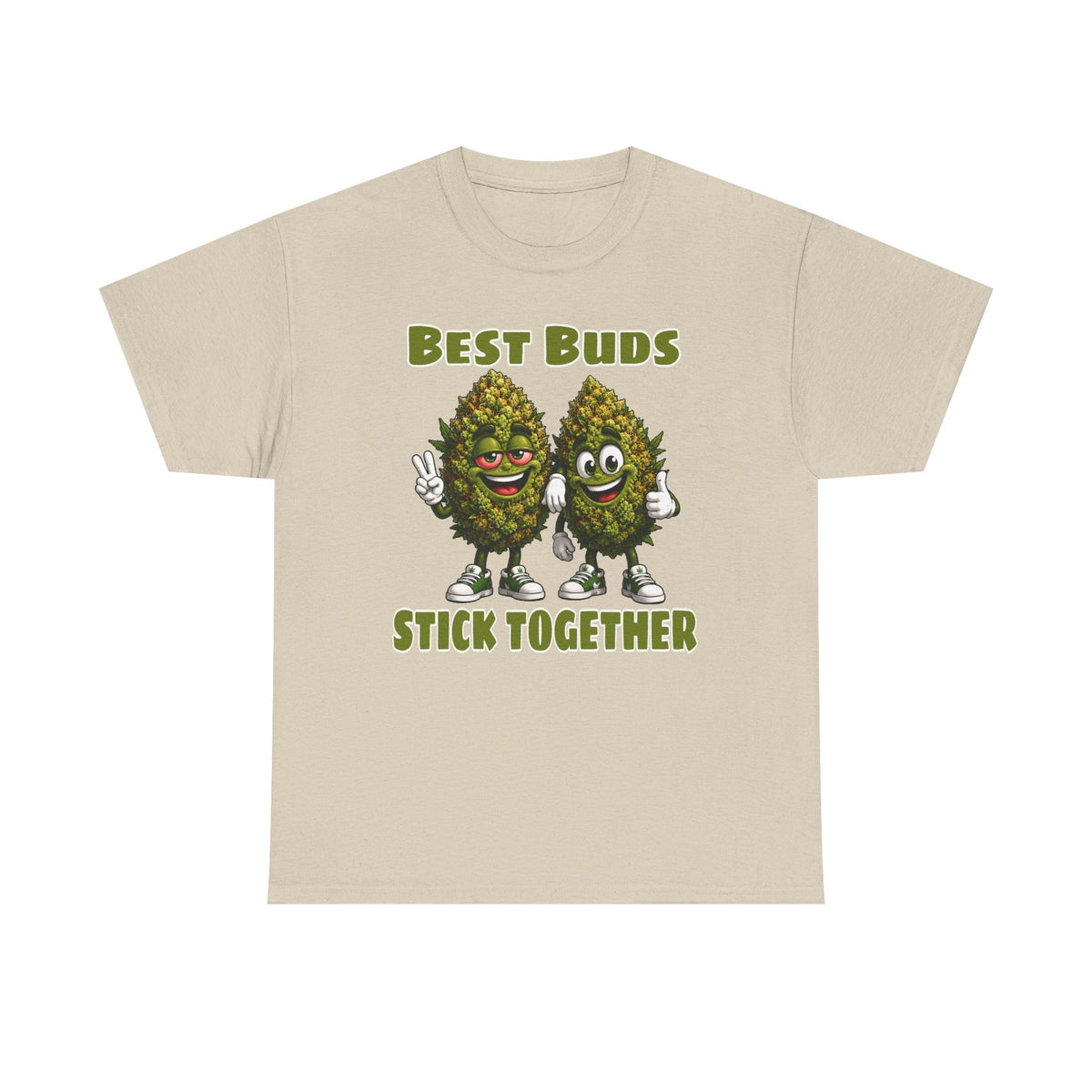 Best Buds Stick Together Tee - Funny Cannabis Bud Friends T-Shirt