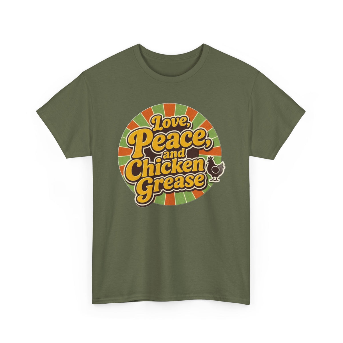 Love, Peace and Chicken Grease Retro T-Shirt
