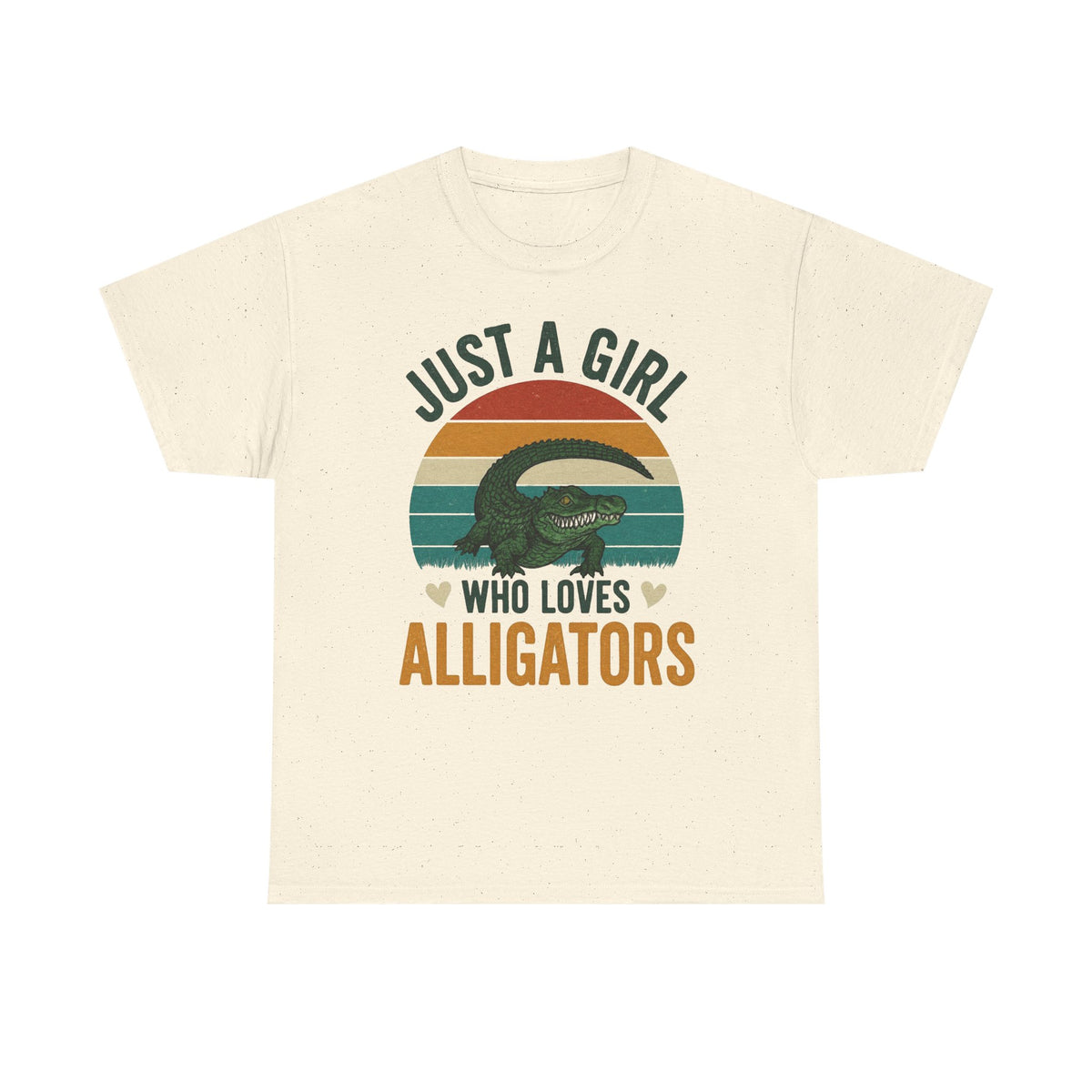 Just A Girl Who Loves Alligators Tee — Retro Sunset Alligator T-Shirt