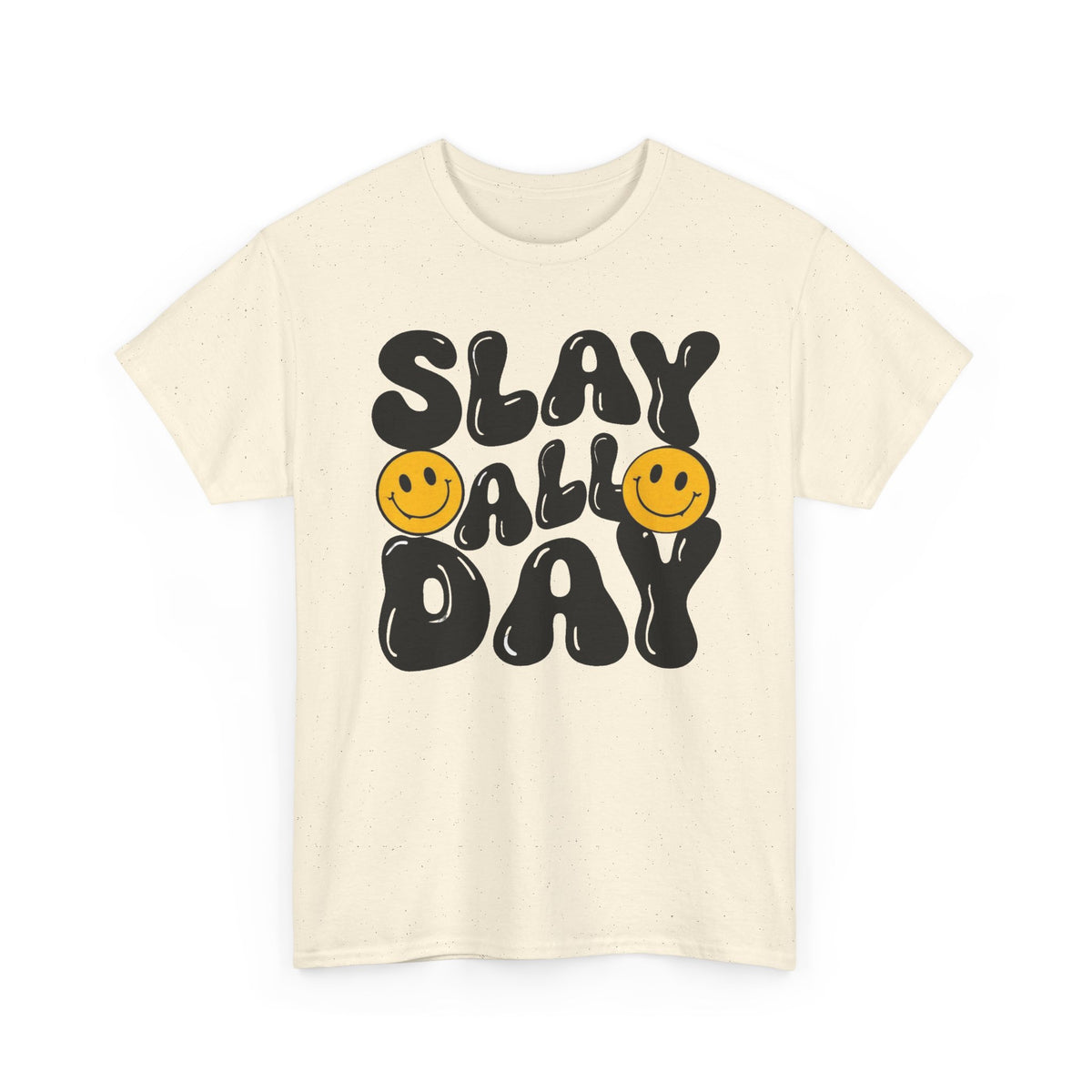 Slay All Day Graphic Tee — Retro Smiley Statement T-Shirt