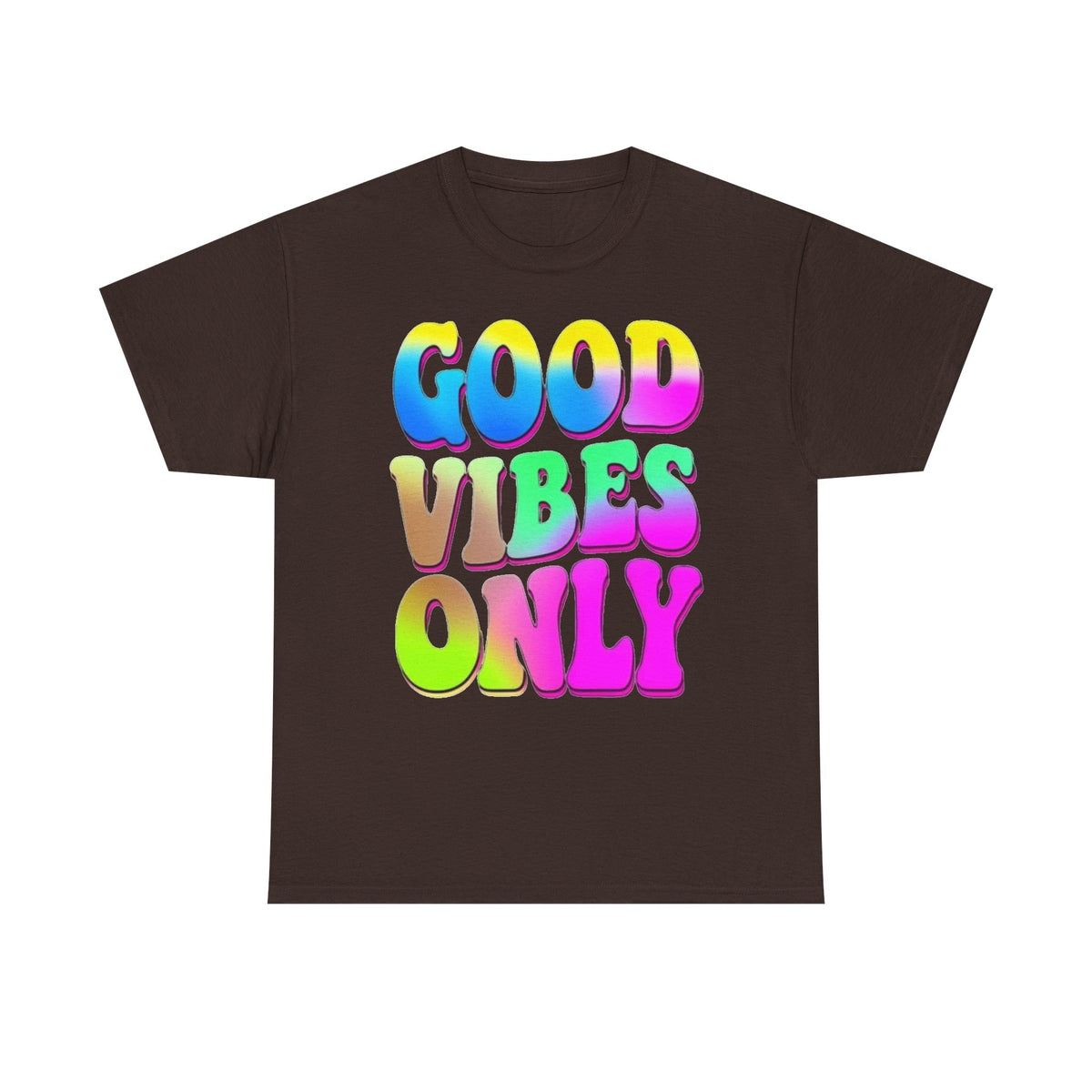 Good Vibes Only T-Shirt — Colorful Retro Bubble Letter Tee