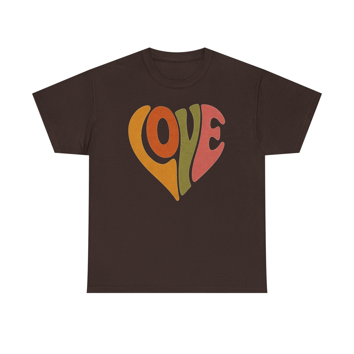 Retro Heart 'Love' T‑Shirt — 70s Vintage Vibe Graphic Tee