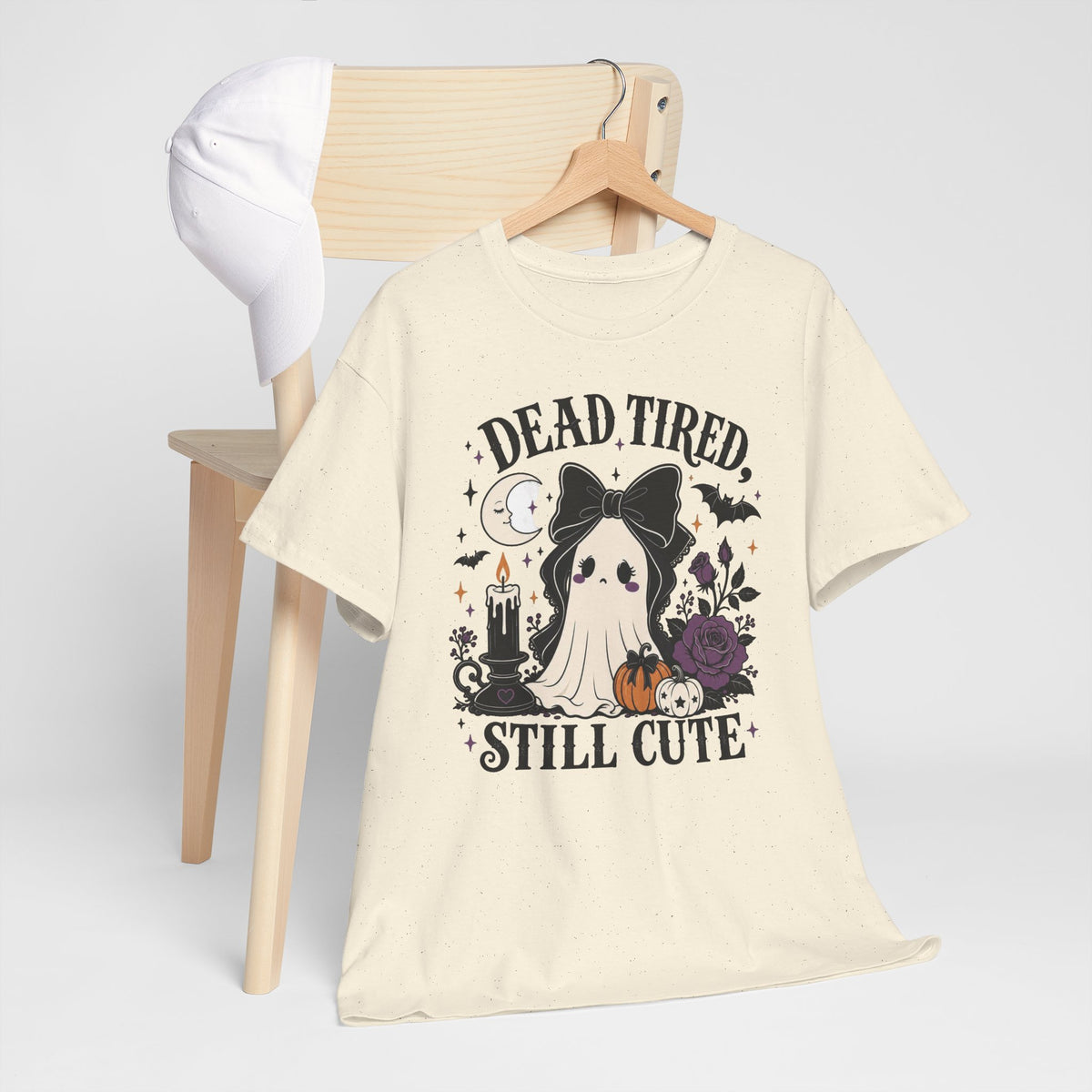 Dead, Tired, Still Cute Ghost Dog T-Shirt — Halloween Cute Gothic Tee