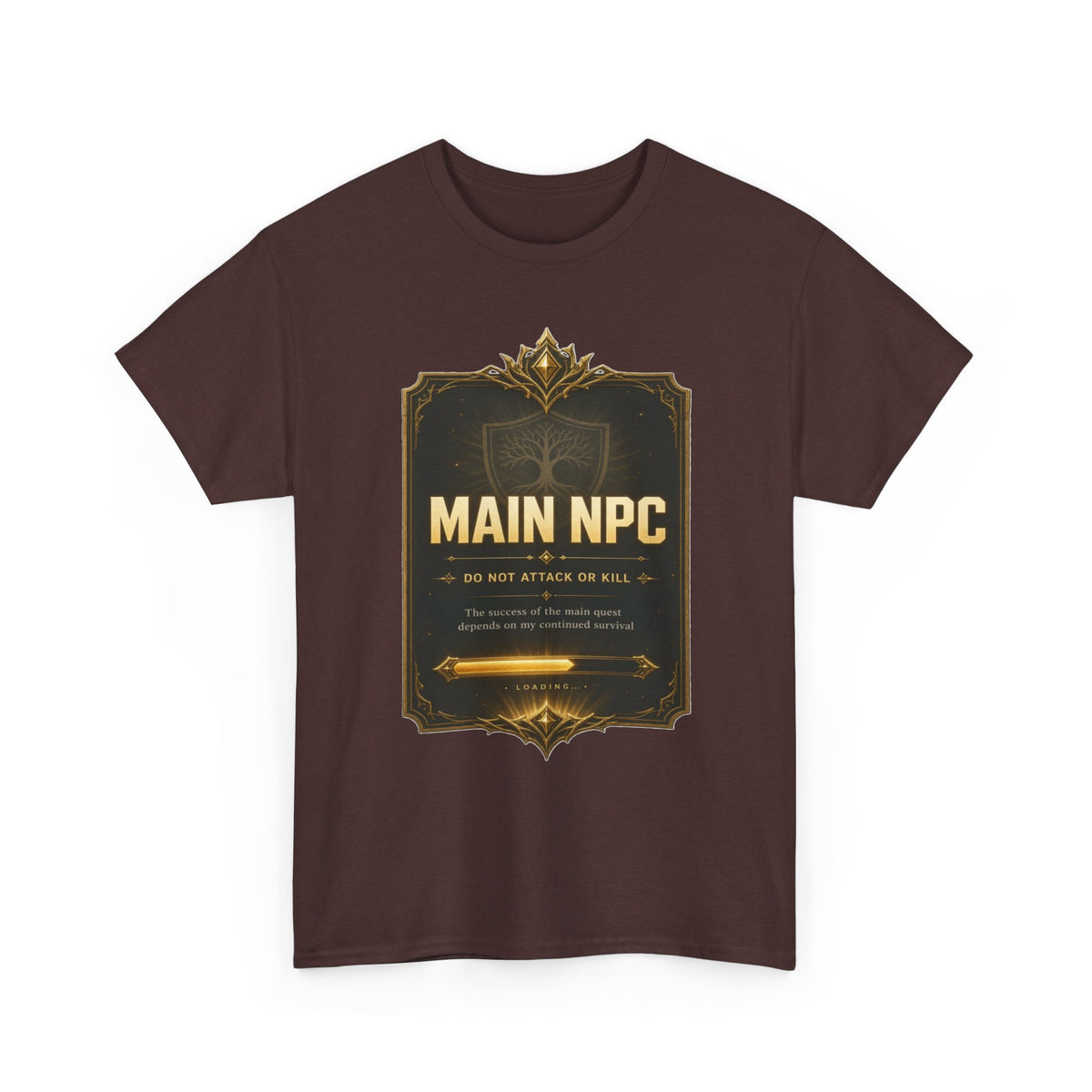 Main NPC T-Shirt — Retro RPG Gaming Tee ("Do Not Attack or Kill")
